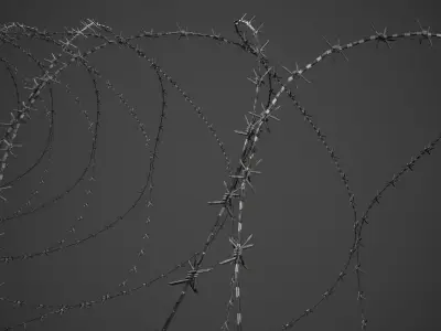 Barbed Wire Pack PBR Game Ready Low-poly 3D model