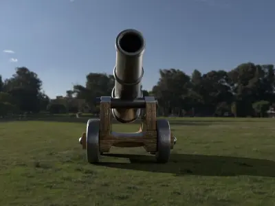 war cannon Low-poly 3D model purchase