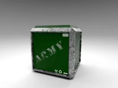 Army Crate PBR low-poly Game Prop Low-poly 3D model Low-poly 3D model