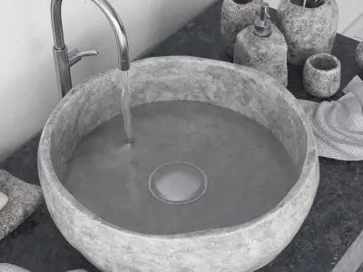 Stone collection bathroom 3D model