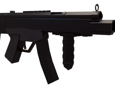 Low-Poly Stylized Sub-Machine Gun Low-poly 3D model