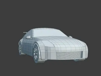 Nissan 350Z low poly game ready 3d model Low-poly 3D model Free low-poly 3D model