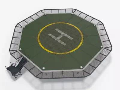 Helipad With Net --323-- Low-poly 3D model
