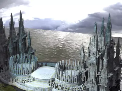 Ancient Ireland Alien City Stones Kit bash 3D model