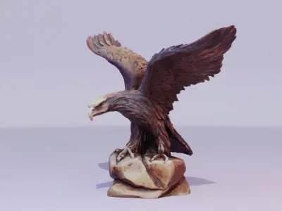 Eagle statuette high-poly 3D model