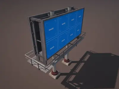 Old Billboard Low Poly Low-poly 3D model