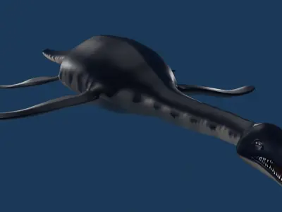 Plesiosaurus dinosaur Low-poly 3D model