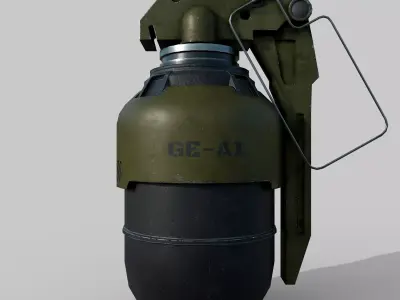 Futuristic grenade concept Low-poly 3D model