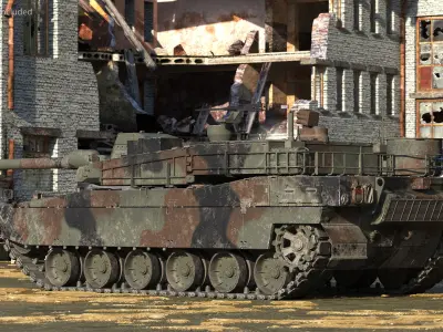 Korean Tank K2 Camouflage Color Dirty Rigged 3D model