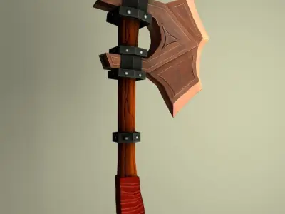 Battle Axe Low-poly 3D model 53