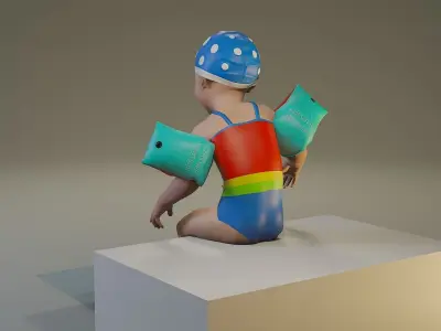 SwwimmingPool Child Female ACC0203007 Low-poly 3D model