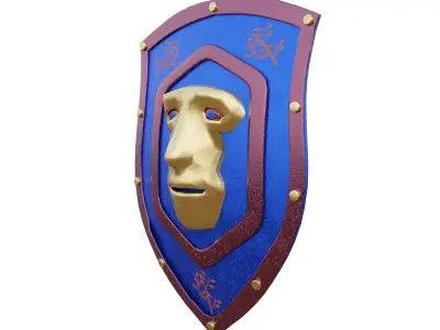 Art Shield Low-poly 3D model