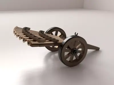 Da Vinci Machine Gun 3D model