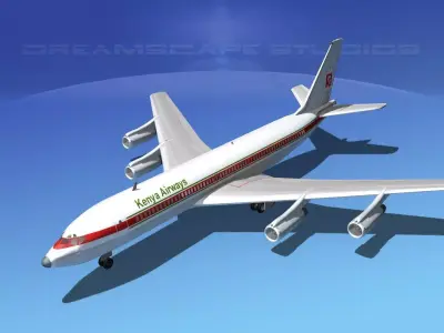 Boeing 707 Kenya Airways 3D model