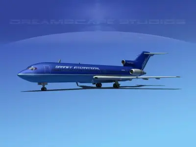 Boeing 727-200 Braniff Intl 1 3D model
