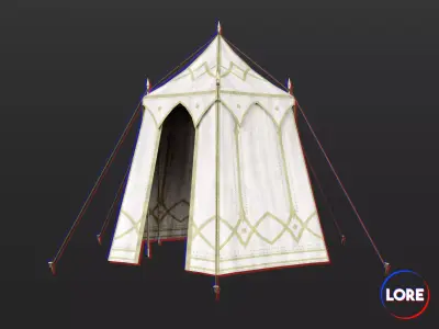 Medieval Noble Camp Tent Medium Low-poly 3D model