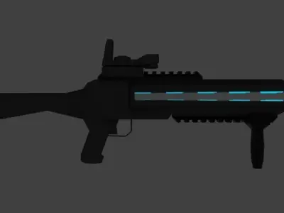 Rail Grenade Launcher Low-poly 3D model