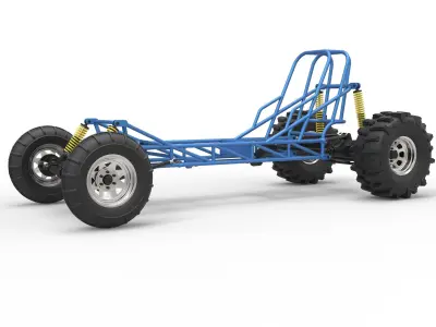 Mud dragster chassis 3D model