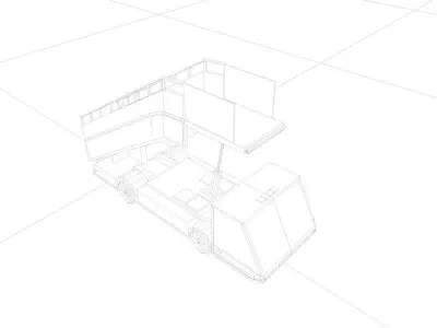 Cartoon Low Poly Airport Gangway Low-poly 3D model