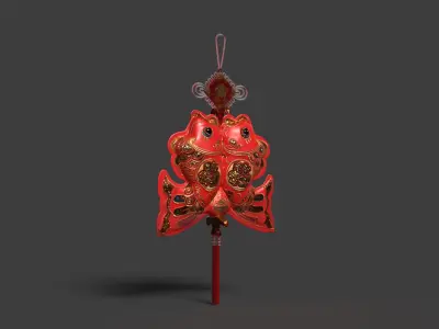 Chinese fish knot figure  Low-poly 3D model