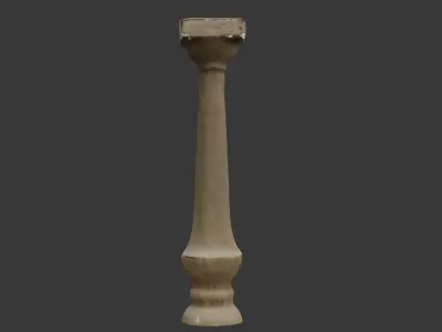 Classical Stone Baluster 3D Scan Low-poly 3D model