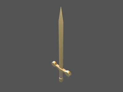 Cartoon Sword v1 006 Low-poly 3D model
