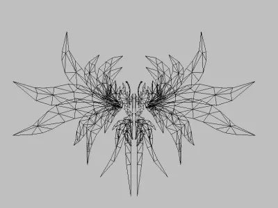 Pink Wing Low-poly 3D model