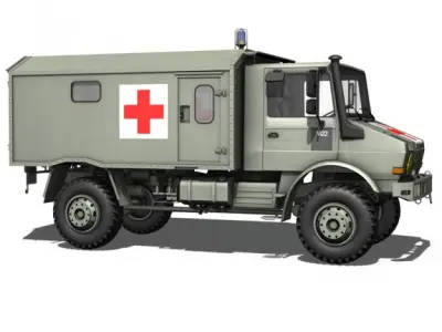 Mercedes Benz Unimog - Belgian Ambulance 3D model