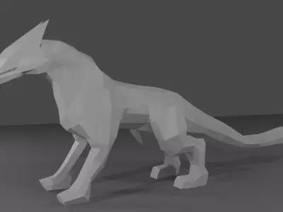 Dragon wolf Low-poly 3D model