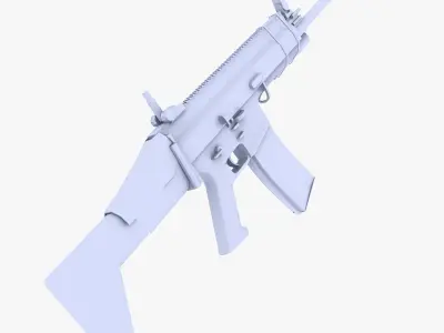 Scar-H Assault Rifle Low-poly 3D model get