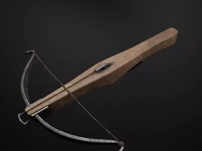 Medieval Crossbow Low-poly 3D model