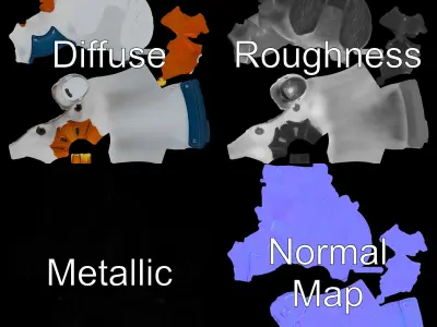 Stylized Goose with Hard Hat and Apron Model Pack Low-poly 3D model