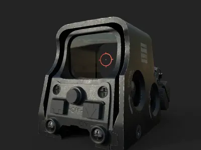 XPS2 Holographic Red Dot Sight Aiming System Low-poly 3D model