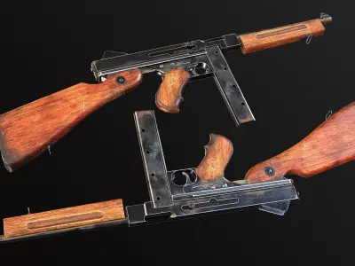 M1a1 Thompson  Low-poly 3D model