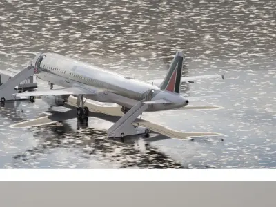 ALITALIA AIRBUS A321 with interior 3D model