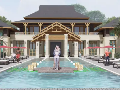 LUMION SCENE CLUB HOUSE 24 Free 3D model