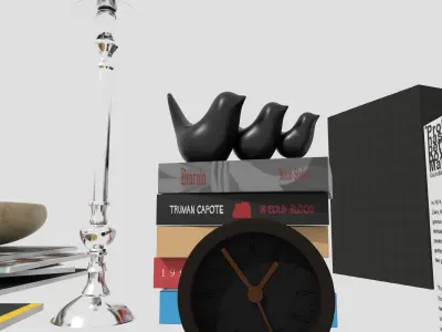 Decor Collection 1 bookcase with shelves 3D model