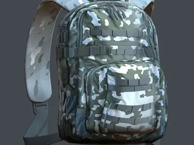 Backpack Camping Generic military human bag storqge baggage Low-poly 3D model
