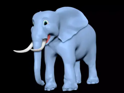 elephant cartoon 3D model