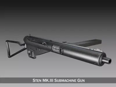 Sten MKIII Submachine Gun 3D model