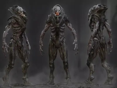 Artificial Cyborg Low-poly 3D model