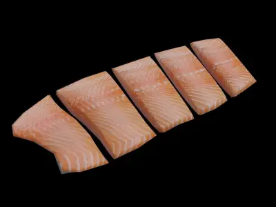 Salmon piece Low-poly 3D model