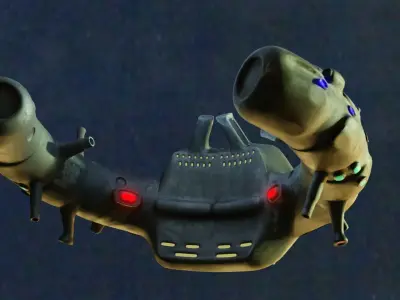 Aircraft Commercial Spaceship Mother Game ready 3D model