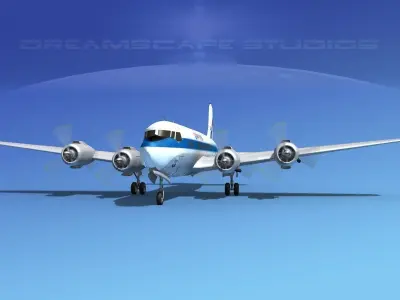Douglas DC-6 United Air Lines 3D model