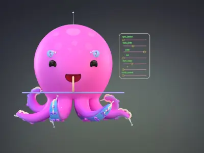 Cartoon Octopus 3D model get