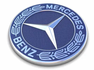 Realistic Mercedes-Benz-Logo 3D Model logo of mercedes benz Low-poly 3D model
