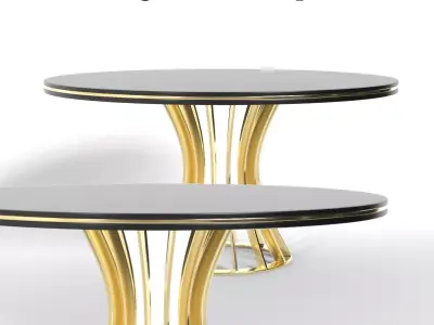table dinner table kitchen table stainless still Free 3D model