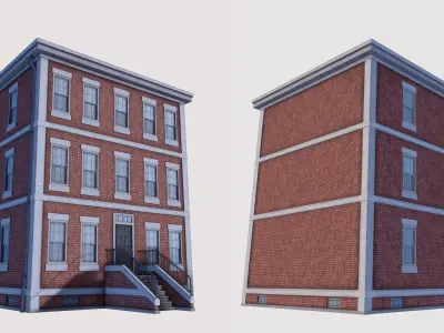 Boston Buildings Pack 01 Low-poly 3D model