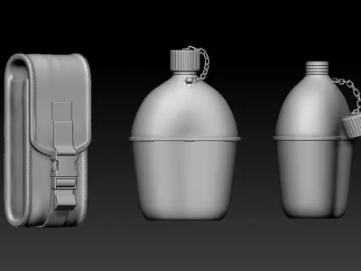  Military Collection IMM Brush included and OBJ- FBX Low-poly 3D model