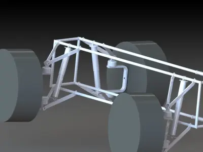 A vehicle suspension system Low-poly 3D model